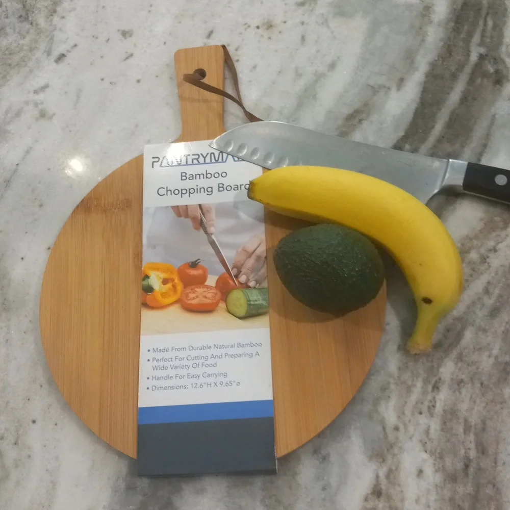 Pantrymate NWT Bamboo Cutting Board 12x9 Cheese Charcuterie Platter Handle Loop